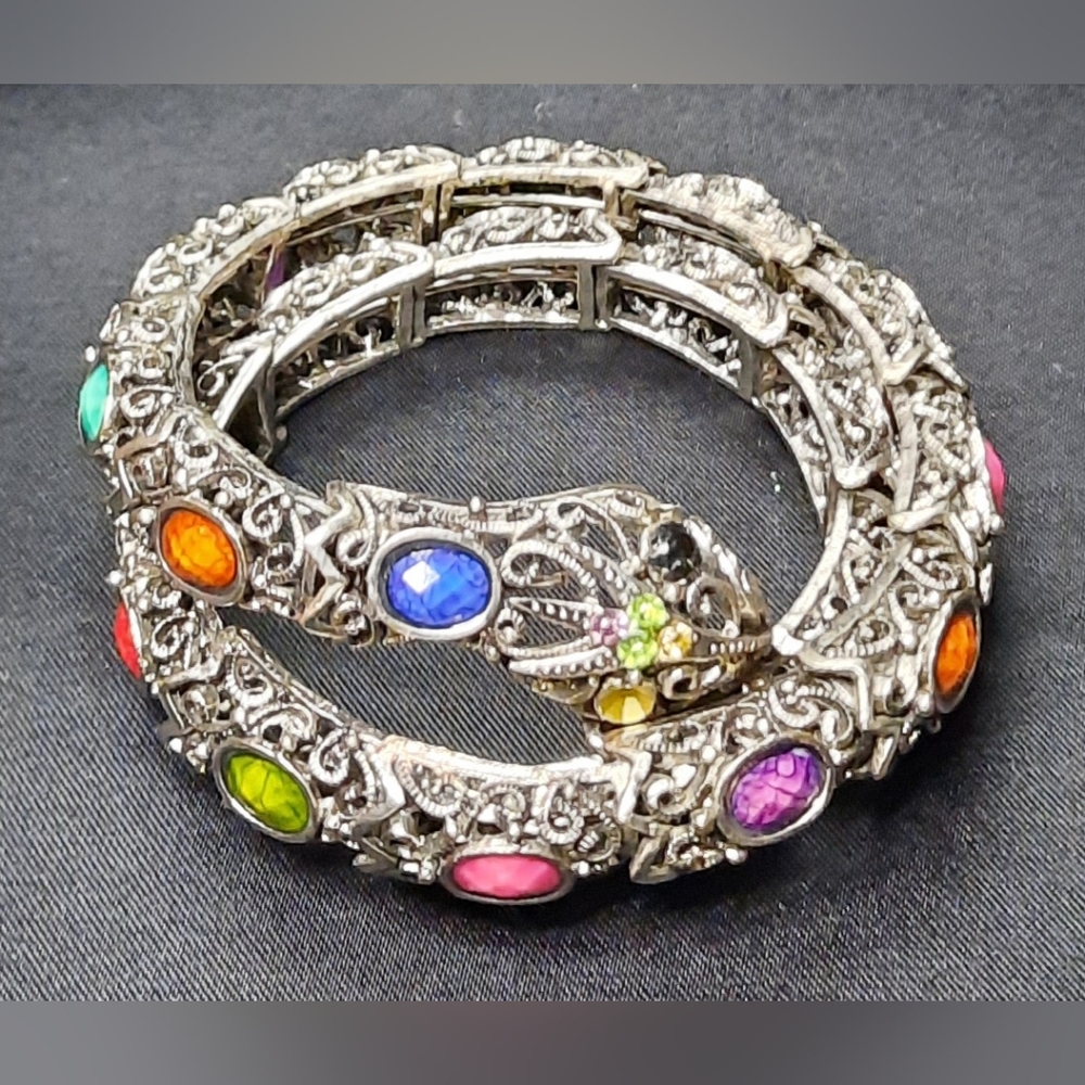 🌟 Snake Serpent Wrap Coil Bracelet